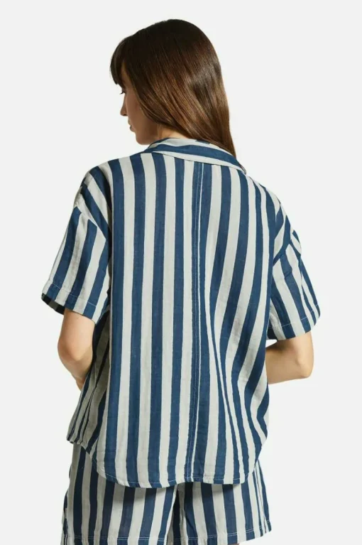 Mykonos Stripe Boyfriend S/S Woven Shirt