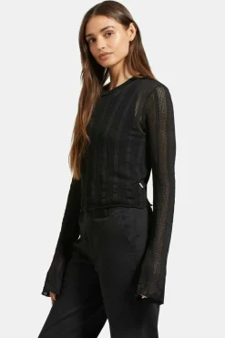 Sheer L/S Knit Top