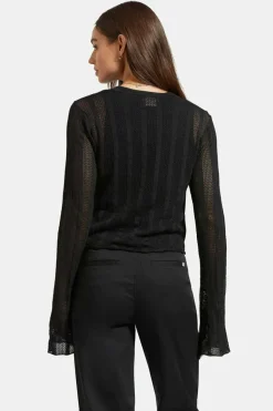 Sheer L/S Knit Top