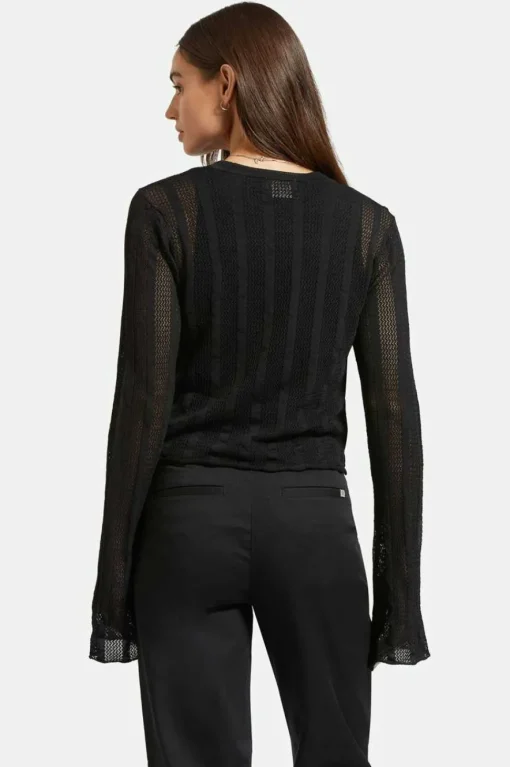Sheer L/S Knit Top