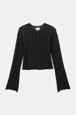 Sheer L/S Knit Top