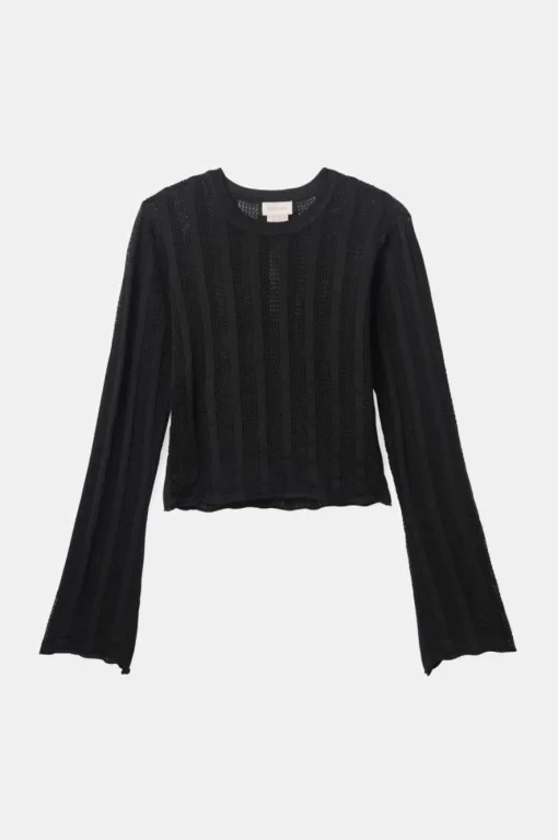 Sheer L/S Knit Top
