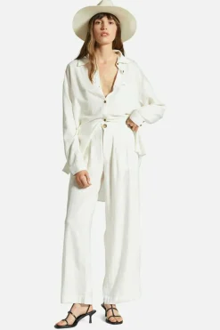 Vintage Linen Blend Wide Leg Pant