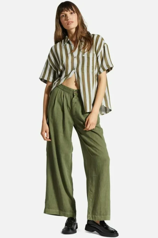 Vintage Linen Blend Wide Leg Pant